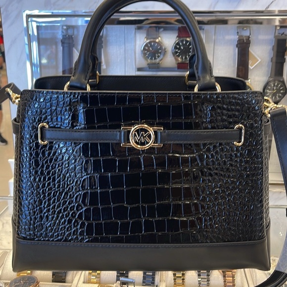 MICHAEL KORS
Reed Large Leather Belted Satchel Crossbody Handbag CZ Crocodile - Picture 12 of 16